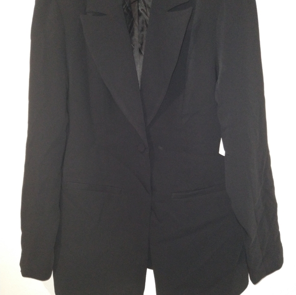 NWT GOOD AMERICAN One Button Black Blazer - Picture 5 of 9